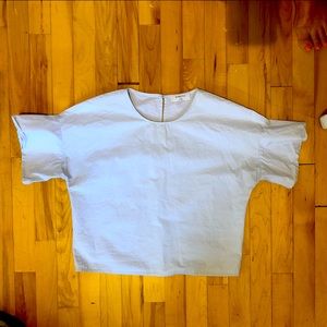 ARITZIA BABATON Paste Blue Poplin Blouse